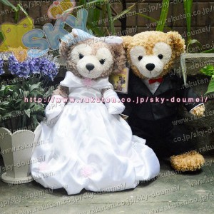 【1万円以上送料無料】ダッフィーコス 超豪華ウェディングドレス&スーツセット★wedding dressduffy 結婚式通販 ぬいぐるみ 