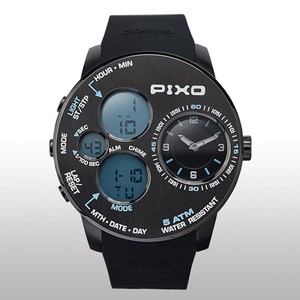 腕時計 PIXO-5 TIME PANEL PX-5 飛行機の操作盤をイメージしたアナログとデジタル仕様の時計！