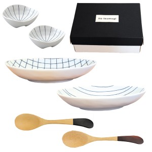 糸つむぎ カレー食器セット カレー皿 小鉢 木製スプーンのペアセット和食器 日本製