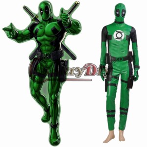 高品質 高級コスプレ衣装 デッドプール 風 グリーンランタン オーダーメイド ボディースーツ Deadpool Cosplay Costume Green Lantern