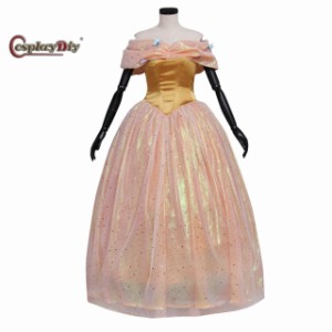 高品質 高級コスプレ衣装 ディズニー 風 シンデレラ プリンセス タイプ オーダーメイド ドレス Cinderella Yellow Fancy Princess Dress