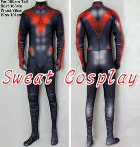 高品質 高級コスプレ衣装 ナイトウィング 風 オーダーメイド ボディースーツ New 52 Red Nightwing Costume Spandex Lycra