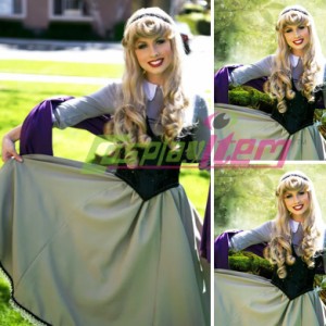 高品質 高級コスプレ衣装 ディズニー 眠れる森の美女 風 オーロラ姫 タイプ Sleeping Beauty Princess Aurora Dress in Forest 