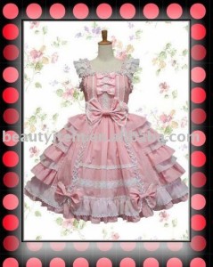 高品質 高級コスプレ衣装 オリジナル ドレス メイド ロリータ コスチューム Sweet brace pink Lolita dress for Christmas 