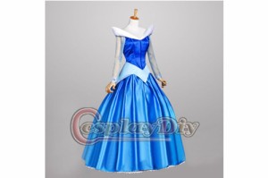 高品質 高級コスプレ衣装 ハロウィン ディズニー オーロラ姫 風 ドレス Princess Aurora Dress Costume Blue Version