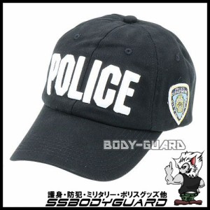 N.Y.POLICEキャップ　ブラック　ロゴ(白字)