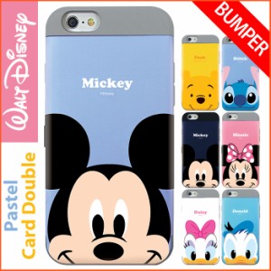 ★送料無料(速達メール便) Disney Pastel Card Double Bumper ケース iPhone SE3 SE2 11 Pro Max XS XR X 8 7 Plus 6s 6