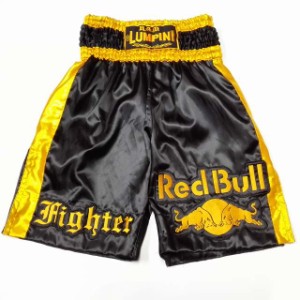 新品 サテン 91 LUMPINI ボクシング パンツ S/M/L/XL 選択 K1黒RedBull　/ムエタイ/トランクス/通販/大人/キッズ/ジュニア/子供