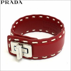 プラダ PRADA ブレスレット バングル レザー 本革 レディース レッド 赤色 ROSSO アクセサリー 腕輪 ブランド アウトレット 1aj092-cica-