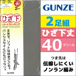 ショートストッキング ひざ下丈ストッキング 2足組 40デニール グンゼ GUNZE パンティストッキング パンスト | 女性 婦人 ショート スト