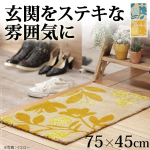 送料無料 玄関マット  〔ブランシュ〕  75x45cm ナチュラルデザインの北欧テイストマット 室内 北欧 おしゃれ