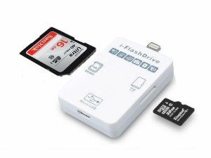 i-EasyDrive 2in1 8ピン&Micro USB Fe to  SD/TF(Micro SD) カードリーダー Support iOS9.3/10&Mac&Window PC For iPad/iPhone シリーズ