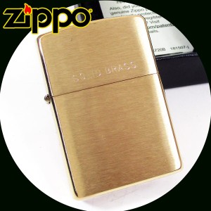 ジッポー #204 SOLID BRASS刻印入り ブラッシュ ブラス BRUSHED BRASS/送料無料