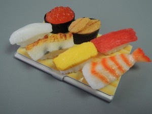 日本職人が作る　食品サンプル名刺ケース　ミニチュア寿司　IP-190
