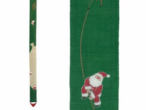 和インテリア　四季　細タペストリー 　サンタの宝袋 手描き タぺストリー 冬　壁掛け　麻　インテリア　和風　クリスマス　