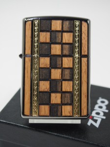 ジッポーZippo Wood 木（両面）チェック ウッド #格子ブラック黒 WCH-BN新品