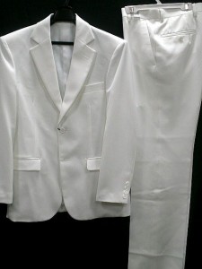 カラースーツ 　２つ釦シングルスーツ　白