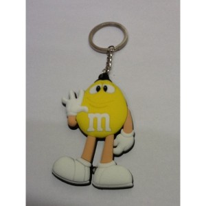 m&ms ラバータイプキーホルダー （イエロー）　エムアンドエムズ チョコレート グッズ キーホルダー キーリング キーチェーン  ストラッ