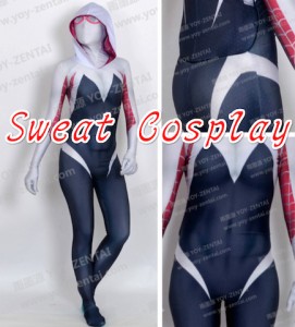 高品質 高級コスプレ衣装 スパイダー グウェン・ステイシー 風 ジャケット ボディースーツ コスチューム Spider Gwen Stacy Costume