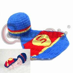 高品質 高級コスプレ衣装 赤ちゃん 新生児 ベビ服 スーパーマン 風 オーダーメイド baby superman Children Siamese hat suit love