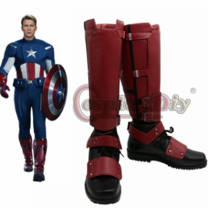 高品質 高級 オーダーメイド ブーツ 靴 シューズ キャプテン アメリカ 風 Captain America Cosplay Boots Adult shoes