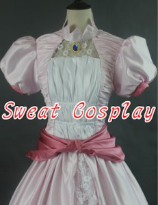 高品質 高級コスプレ衣装 ディズニー スーパーマリオ 風 ピーチ姫 タイプ ドレス Super Mario Pink Dress Princess Peach Costume