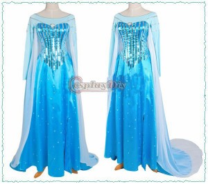 高品質 高級コスプレ衣装 ディズニー風 アナと雪の女王 ドレス エルサ タイプ elsa queen dress in Frozen shinning dress for party