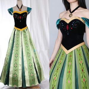 高品質 高級コスプレ衣装 ディズニー風 アナと雪の女王 戴冠式 アナ/エルサ ドレス Frozen Anna Dress Frozen Party Frozen Theme