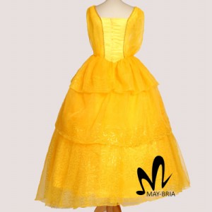 高品質 高級コスプレ衣装 ディズニー 美女と野獣 風 プリンセス ベル タイプ ドレス Belle Dress Emma Watson Princess Belle cosplay