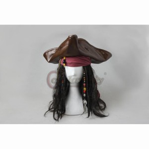 高品質 高級コスプレ パイレーツ オブ カリビアン 風 ジャック・スパロウ タイプ 帽子 ウィッグ Pirates of the Caribbean 5 Cosplay Wig