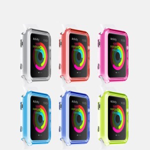 【メール便対応】Apple watch クリアカラー ケース/TPU0.55mm/【38mm/42mm】 カラーカバー シリコン (シリーズ2まで対応）