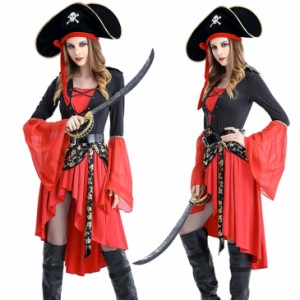 ハロウィン ドレス ワンピース パーティー 海賊 Cosplay 変装 ハロウィン衣装 M-3L ZML-85316