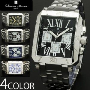 5気圧防水 クロノグラフ 腕時計 メンズ 1年保証 全4色 正規 Salvatore Marra サルバトーレ マーラ クロノグラフ 腕時計 BOX 保証書付