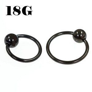 キャプティブビーズリング ブラックカラー【18G/1.0mm】サージカルステンレス316L 