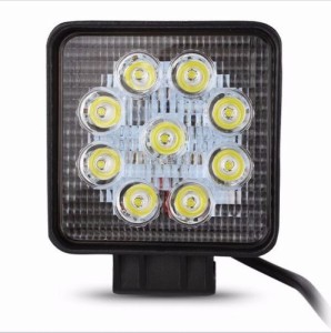 e-auto fun 改善版 CREE製 27W 9LED 9連 LED作業灯 角型 広角タイプ60度  12V/24V兼用  防水・防塵・耐衝撃・ 汎用作業灯 1本セット