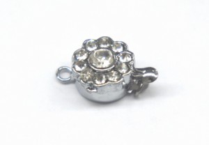 ネックレスクラスプ 石つき花 11ｍｍ 留め具 留め金具  アクセサリーパーツ    手作りアクセサリー用パーツ 部品