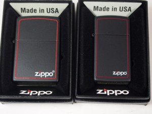 ジッポージッポー ペア ブラックマット黒（Zippo＆Border）218ZB 2個 赤ライン新品