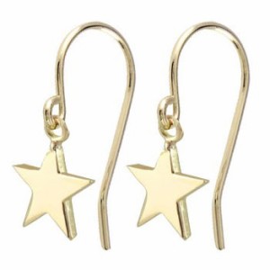 ピアス ゆれる スター ピアス 星 フックピアス レディース イエローゴールドk18 18金 18k 揺れるピアス 送料無料の通販はau