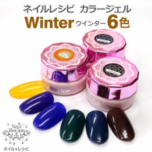 【新色】メール便OK【ウインターWinterシリーズ】人気のべっ甲ネイルや大理石ネイルに！カラー全６色　ネイルレシピ　カラージェル