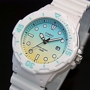 CASIO【カシオ/スタンダード】アナログクォーツ レディース腕時計 ホワイトラバーブルー/イエロー文字盤 海外モデル LRW-200H-2E2（送料