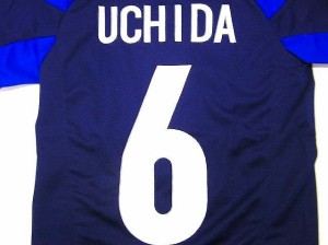 子供用 K042 12 日本代表 UCHIDA*6 内田 篤人 青赤線 ゲームシャツ パンツ付 /サッカー/キッズ/ジュニア/ユニフォーム/上下セット