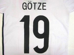 大人用 A031 18 ドイツ GOTZE*19 ゲッツェ 白 ゲームシャツ パンツ付 /サッカー/チームオーダー/ユニフォーム /上下セット