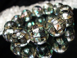 『希少』天然超大3Aアバロンシェル約18ミリ玉12粒数珠『逸品』