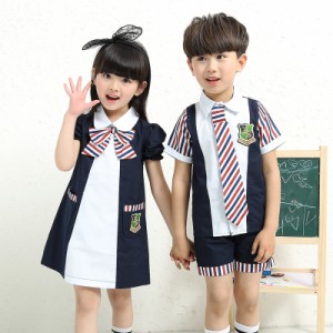 子供スーツセット　フォーマル幼稚園中小生　リボン 学園制服　ダンス衣装　舞台コスチューム　ストライプ柄 発表会★学園祭★文化祭