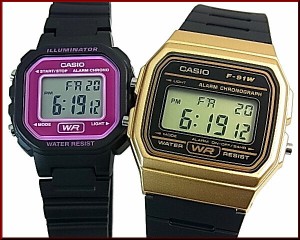 CASIO【カシオ/スタンダード】アラームクロノグラフ ペアウォッチ 腕時計 デジタル ラバーベルト【海外モデル】F-91WM-9A/LA-20WH-4A（送