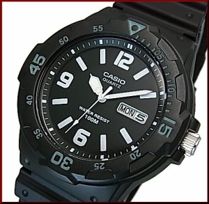 CASIO【カシオ/スタンダード】アナログクォーツ メンズ腕時計 ラバーベルト ブラック文字盤 海外モデル MRW-200H-1B2（送料無料）