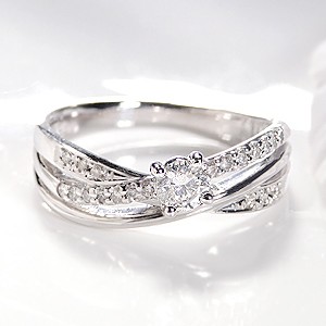 pt900 「0.30ct」 ダイヤモンド クロス リング ジュエリー 指輪 プラチナ クロスモチーフ 4月誕生石 ダイヤモンドリング