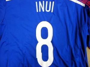 子供用 K042 14 日本代表 INUI*8 乾 貴士  青 ゲームシャツ パンツ付 /サッカー/キッズ/ジュニア/ユニフォーム/上下セット