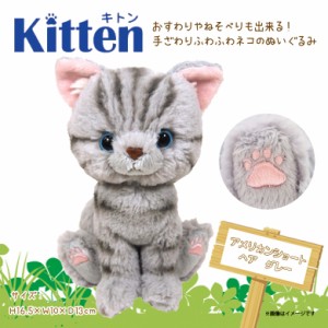 ぬいぐるみ 猫 キトン アメリカンショートヘア アメショ グレー Kitten【P7521】サンレモン