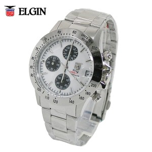 送料無料 エルジン/ELGIN クロノグラフ 20気圧防水 メンズ腕時計 FK1184S-W